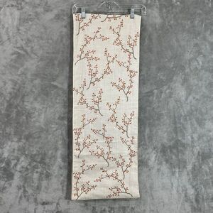 Table  Runner Fall spring Berries Embroidered Cotton/ linen? 13x 70” Festive